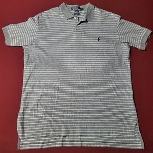 Gray Striped Polo Shirt